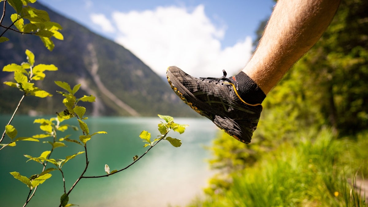 Hiking with good shoes around the Heiterwanger lake in Austria.